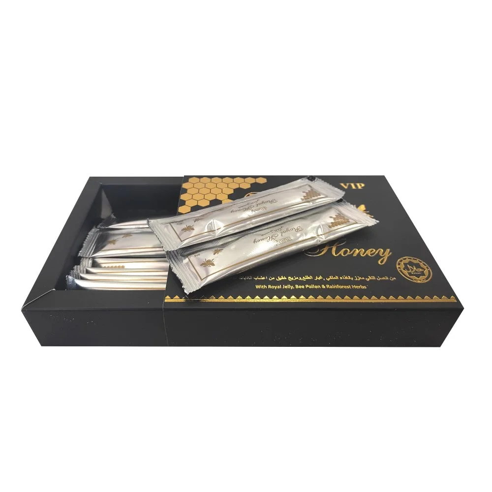 Original Etumax VIP, Malaysian Royal Honey, with Royal Jelly, Maca, Ginseng and Larva Powder, 12 Sachets