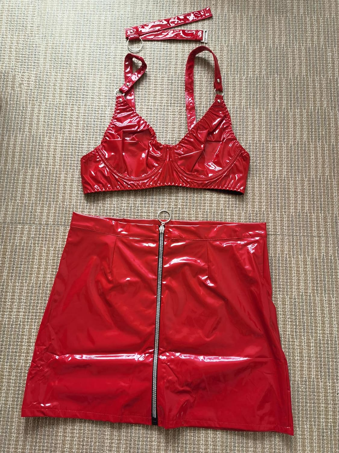 Red Latex Revelation Hollow-Up Diva Set