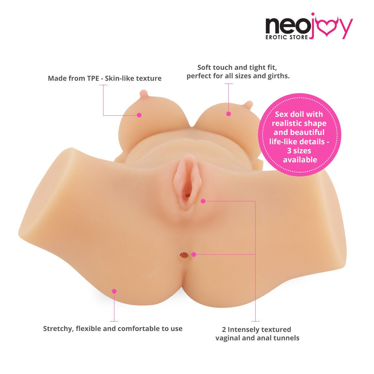 SATISFYING REALISTIC SILICONE LARGE DOLL 40CM