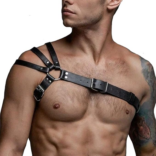 Dominate in Style- Leather Man Chest Harness for BDSM & Bondage