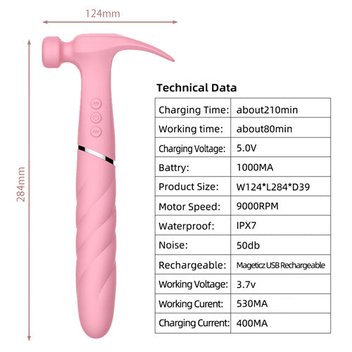 Pink Exotic Hammer 3 Sided Pleasure Vibrator-Discreet Vibrators In Lebanon
