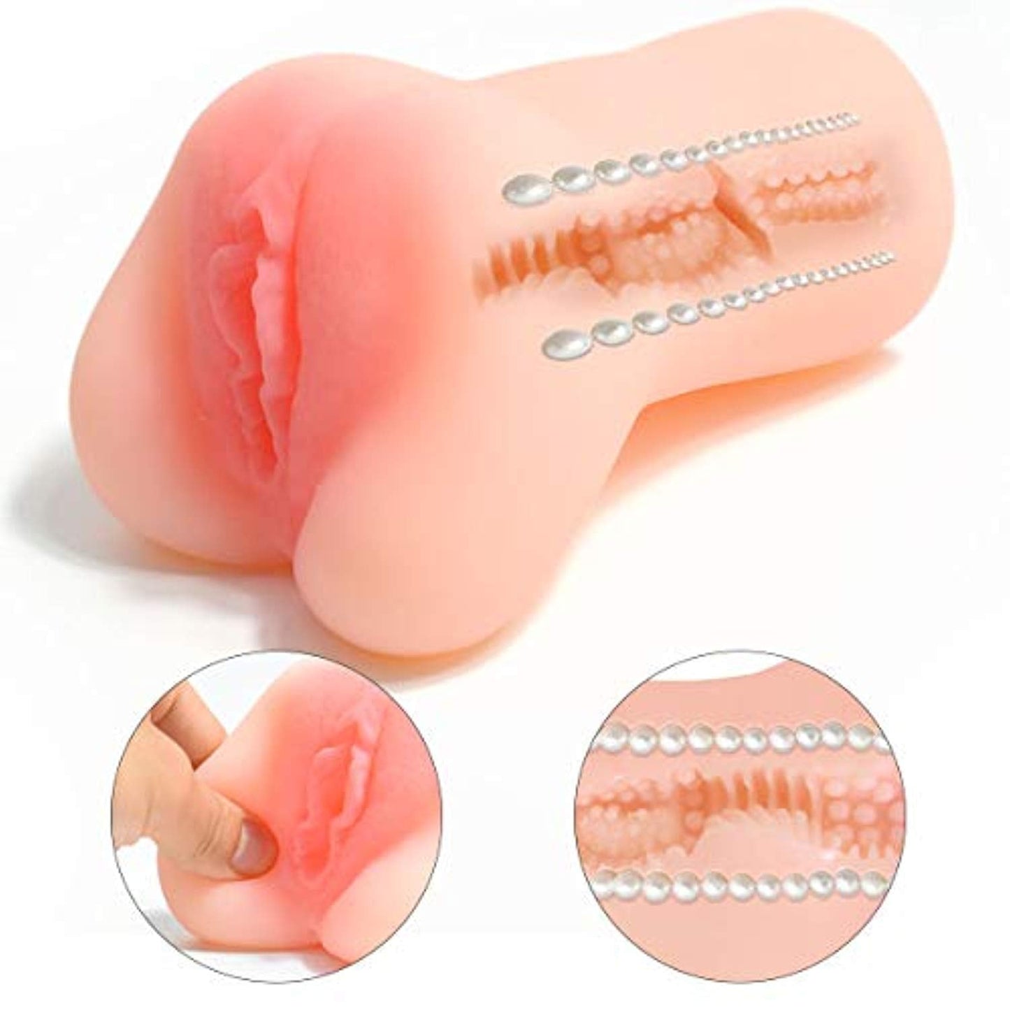 Pocket Vagina -Pink Pussy Toy Built-in Stimulation Pearls