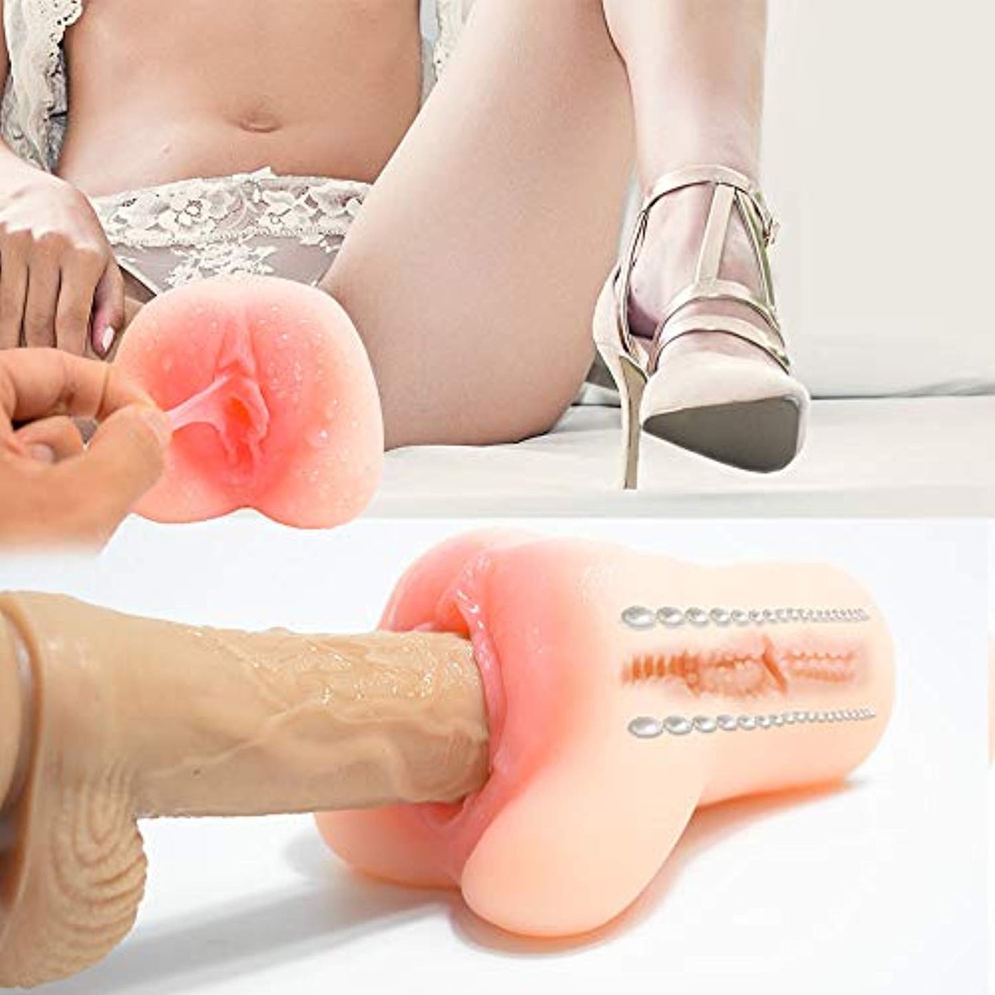 Pocket Vagina -Pink Pussy Toy Built-in Stimulation Pearls