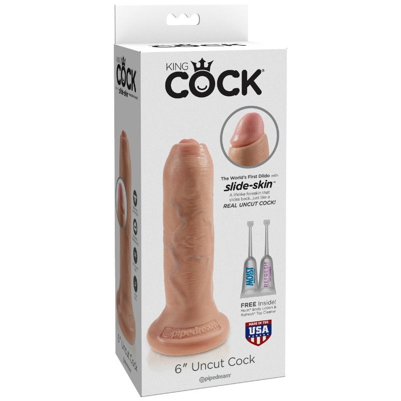 KING COCK REALISTIC DILDO UNCUT FLESH 17 CM