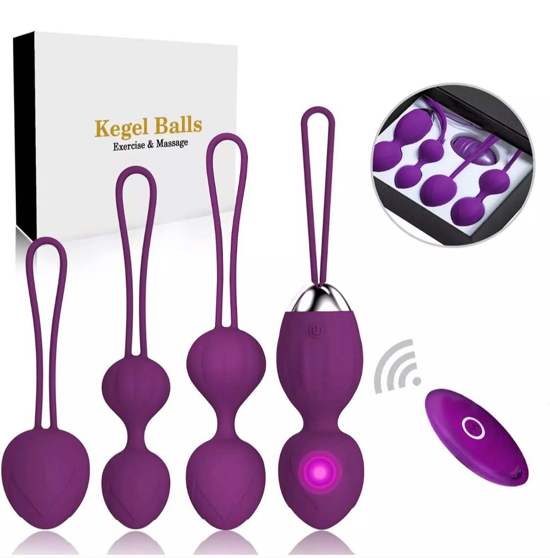 Kegel Weight Balls for Women Exercises Tightening Set of 5 Pieces Silicone Kegel Balls for Women Beginners & Advanced Kegel Exercise Weights