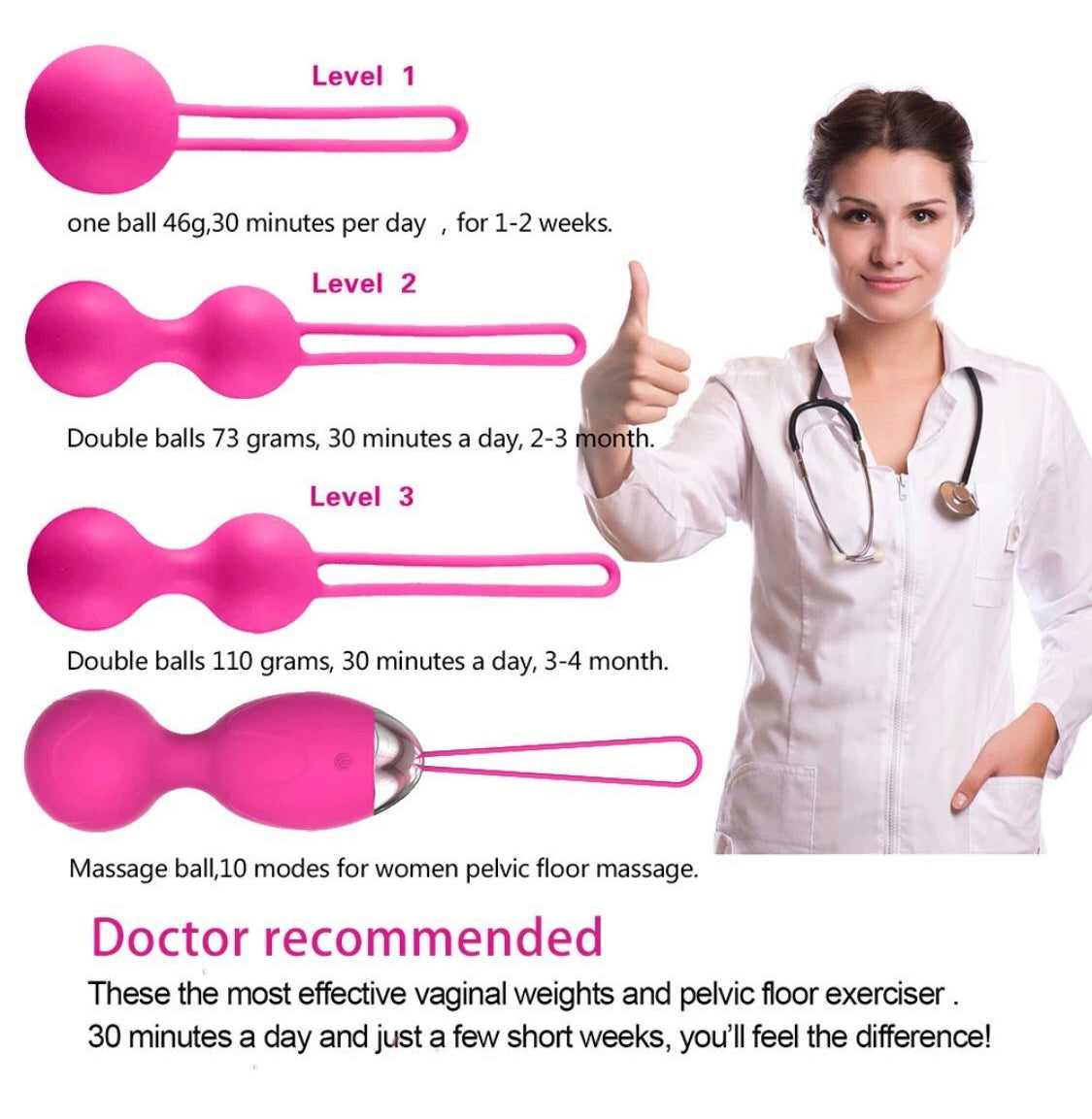 Kegel Weight Balls for Women Exercises Tightening Set of 5 Pieces Silicone Kegel Balls for Women Beginners & Advanced Kegel Exercise Weights