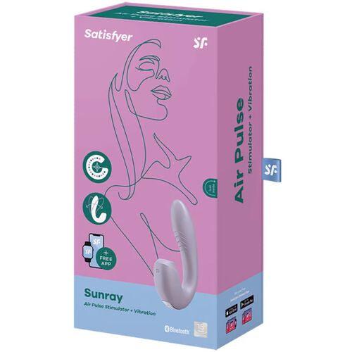 SATISFYER SUNRAY AIR PULSE STIMULATOR & VIBRATION - VIOLET