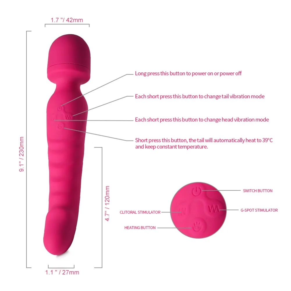 "FLOOD" DOUBLE SIDED HEATING VIBRATOR