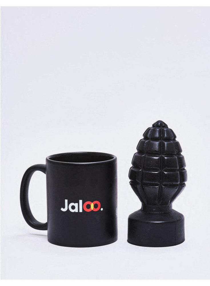 DISCREET SILICONE GRENADE ANAL PLUG - ALL BLACK - 15 CM - BLACK